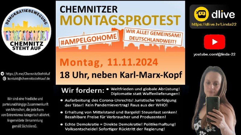 Chemnitzer Montagsprotest - 11.11.2024