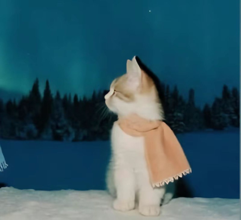 котеночек носиком клюет