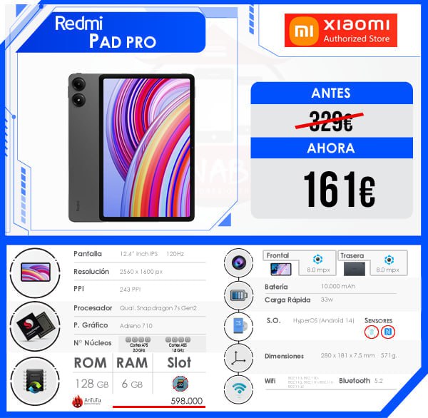 *****🧡***** **Redmi Pad Pro*****💶*** Precio: 161.92€