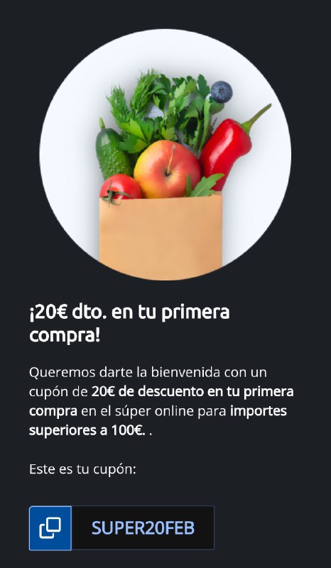 **Cupón de descuento de 20€ para …