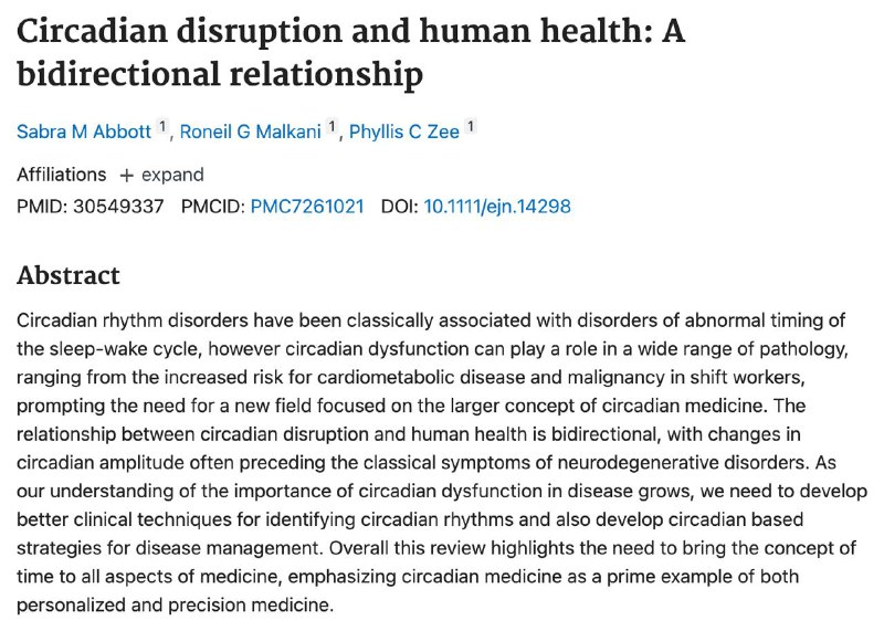 "Circadian disruption appears to play an …