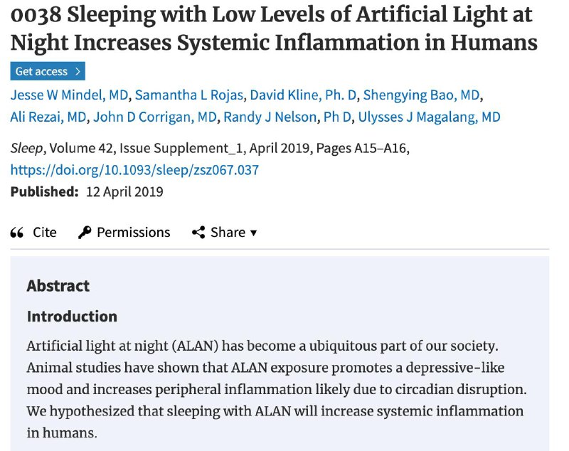 Low levels of light during sleep …