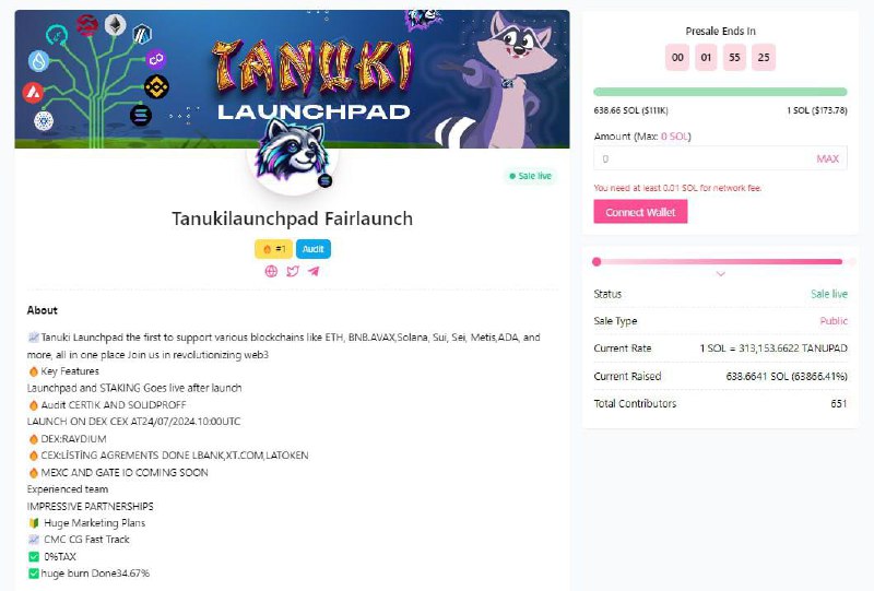 **Tanukilaunchpad** **(**$TANUPAD**)**