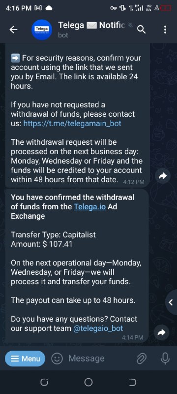 3rd Withdrawal