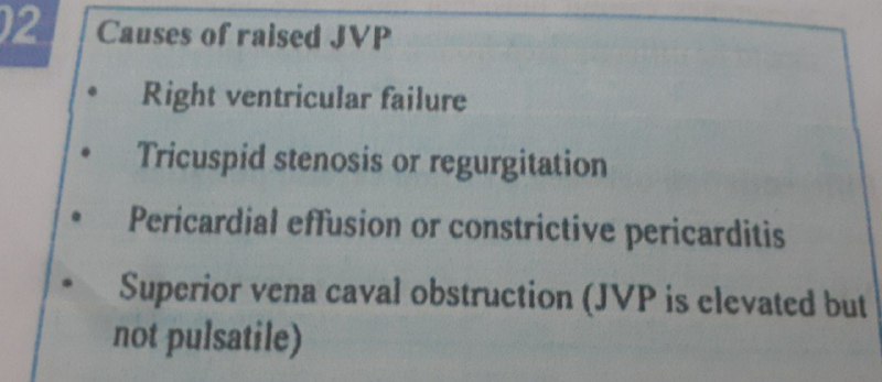 Causes of raised JVP :