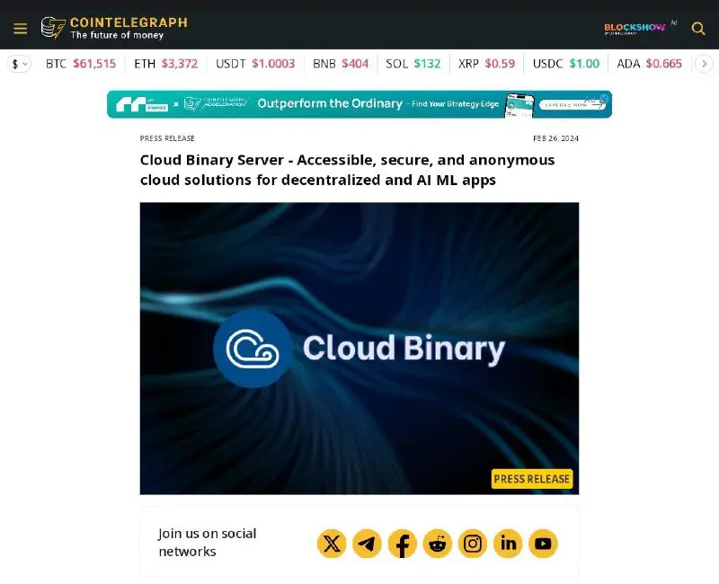 Cointelegraph Press Release Publication