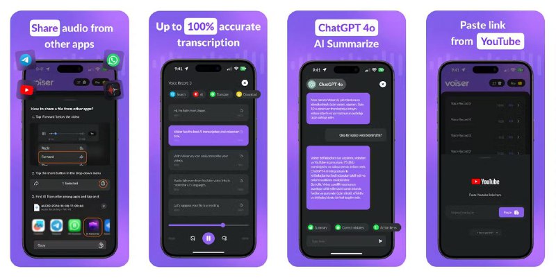 [**Voiser AI**](https://apps.apple.com/us/app/ai-transcriber-speech-to-text/id6472647355) **— топ-саммарайзер для YouTube**