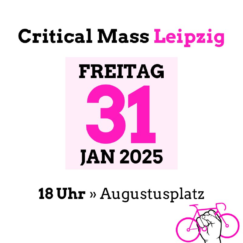 Freitag wieder Critical Mass. Kommt vorbei! …