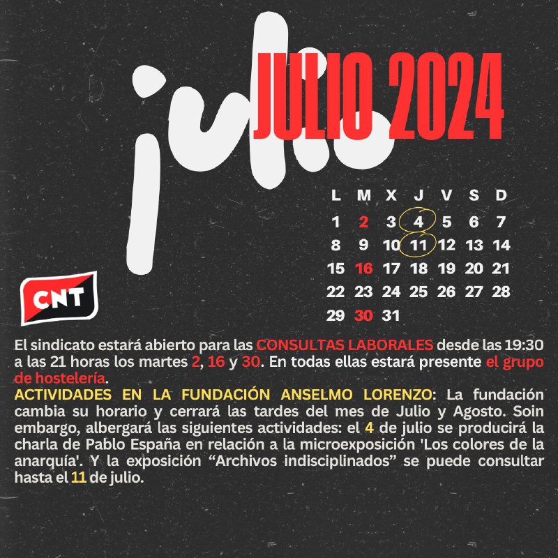 ¡Este es nuestro calendario para el …