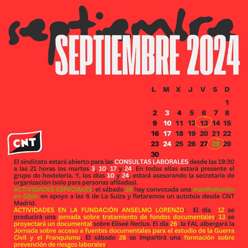 ¡Este es nuestro calendario para el …