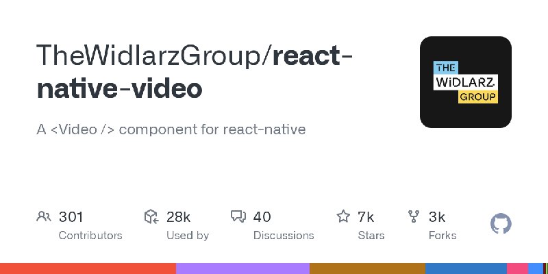 GitHub Trends Weekly : TheWidlarzGroup/react-native-video