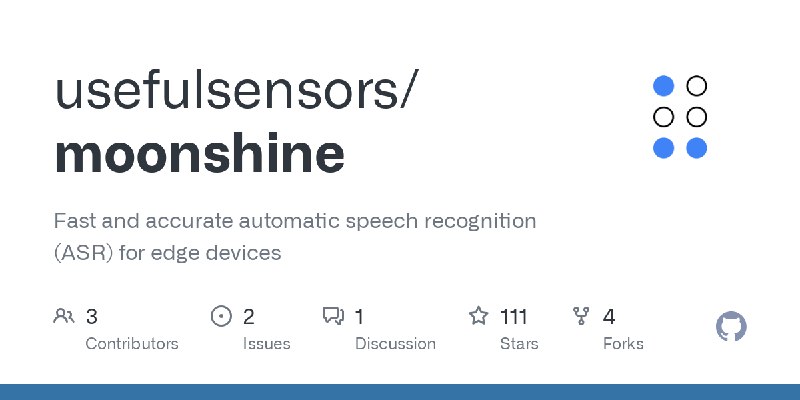 [usefulsensors/moonshine](https://github.com/usefulsensors/moonshine)