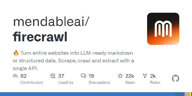 [mendableai/firecrawl](https://github.com/mendableai/firecrawl)