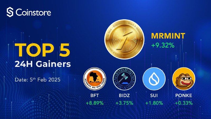 *****❤️‍🔥*****[**Top ***5️⃣*** 24H Gainers at Coinstore.**](https://x.com/CoinstoreExc/status/1886963230503002343?t=xg3QHWQPpSbGL1PuEyGMgg&amp;s=19)*****❤️‍🔥*****