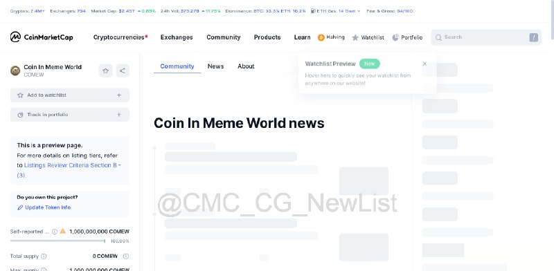 **New Coin Found in Coinmarketcap**