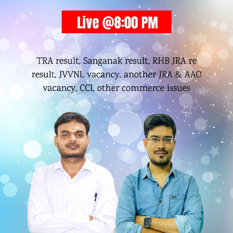 YouTube Live at 8:00 PM -