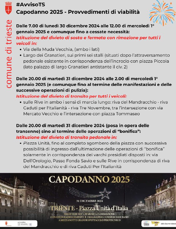 [#AvvisoTS](?q=%23AvvisoTS) - Capodanno 2025 - Provvedimenti …