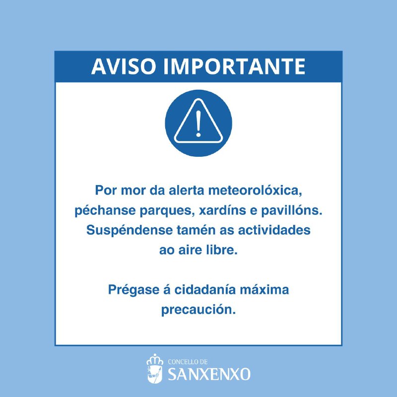 ***🌧******💨***Aviso importante: alerta meteorolóxica