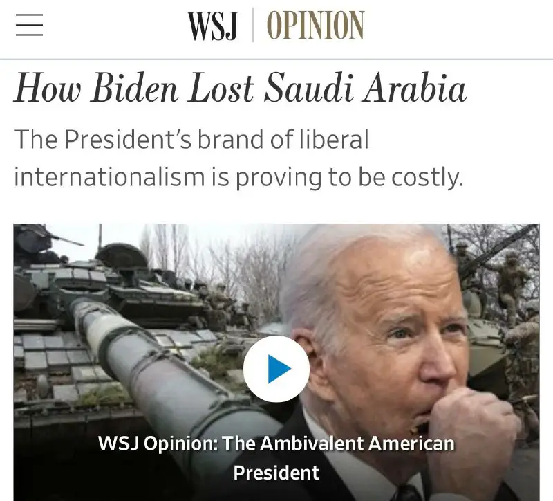 ***??******??*** How Biden lost Saudi Arabia