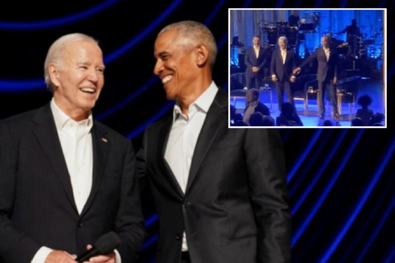 Biden appears to freeze up, has to be led off stage by Obama at mega-bucks LA fundraiser