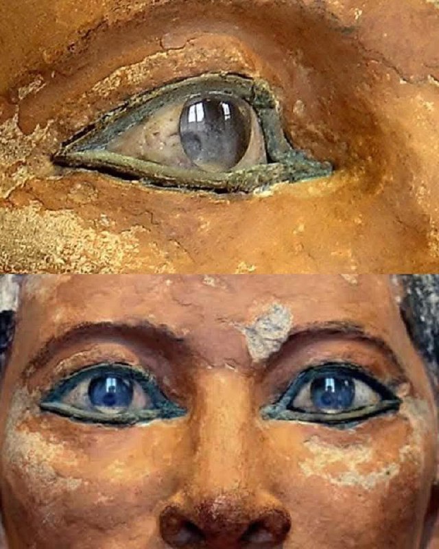 Detail of inlaid eye belonging to …