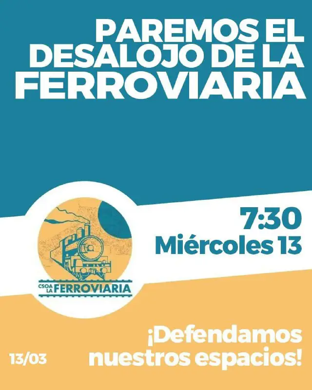 ***‼️*****PAREMOS EL DESALOJO DE LA FERRO**