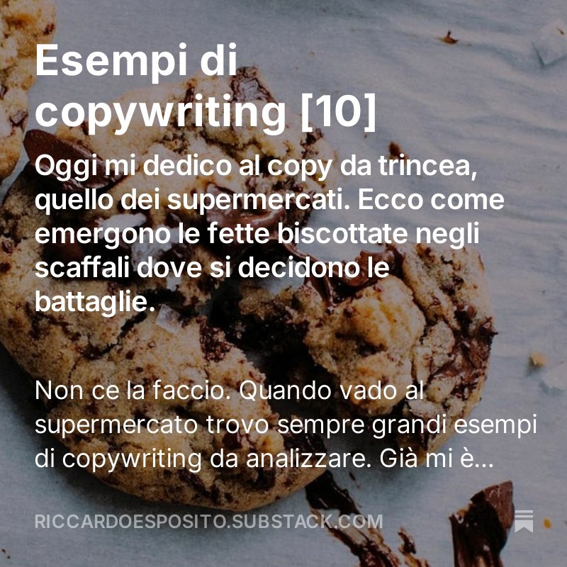 Oggi mi dedico al copy da …