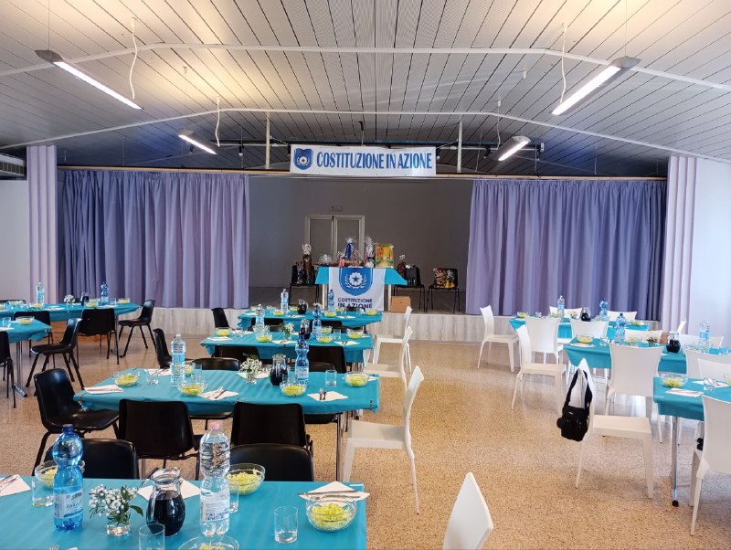 Sala pronta per il pranzo Sociale …