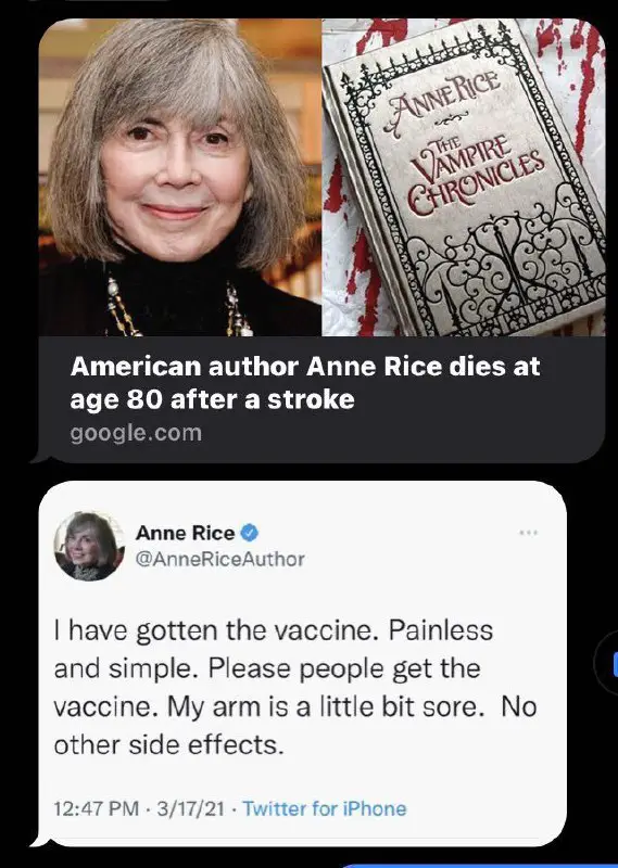 ANNE RICE DIES