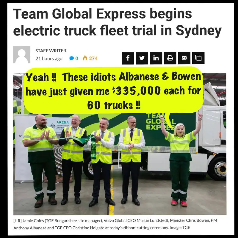 **$335,000 per truck in taxpayer funded …