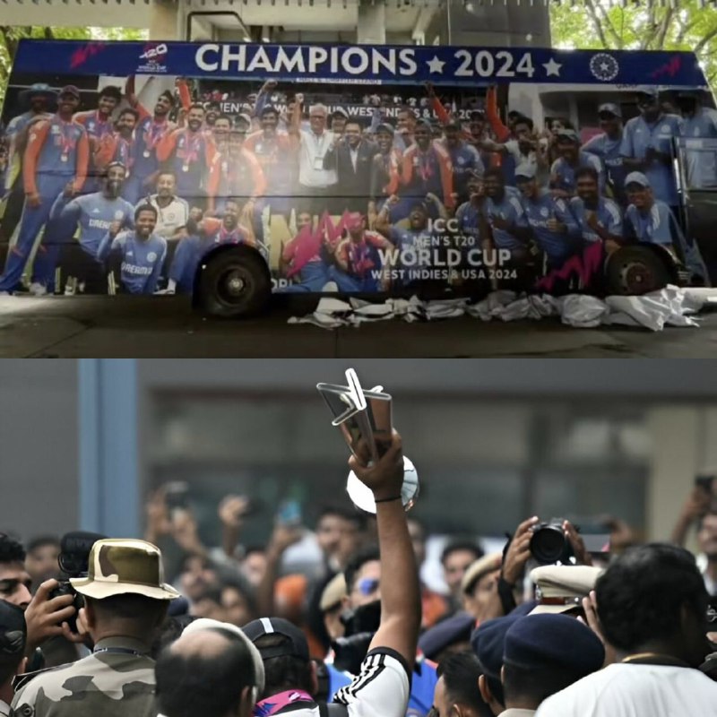 Team India's bus for the Victory …
