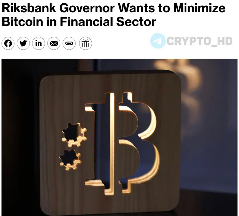 *****🇸🇪***** [**Bloomberg**](https://www.bloomberg.com/news/articles/2024-03-12/riksbank-governor-wants-to-minimize-bitcoin-in-financial-sector)[**:**](https://t.me/crypto_headlines) **ЦБ Швеции против Биткоина!**
