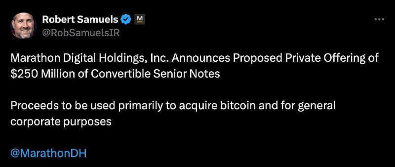 **JUST IN:** ***?*** [**Marathon Digital Holdings,**](https://cointelegraph.com/news/world-s-largest-bitcoin-miner-250-m-raise-buy-bitcoin) …