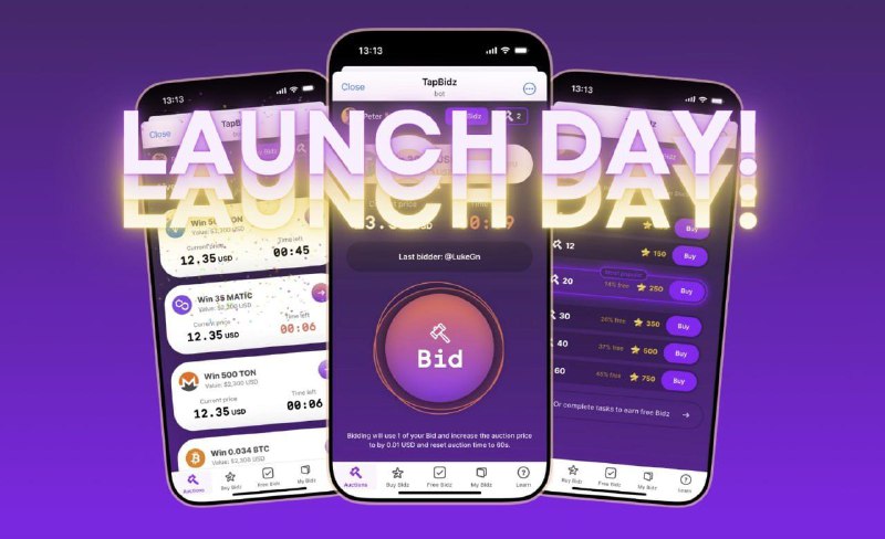 The wait is over! TapBidz launches …