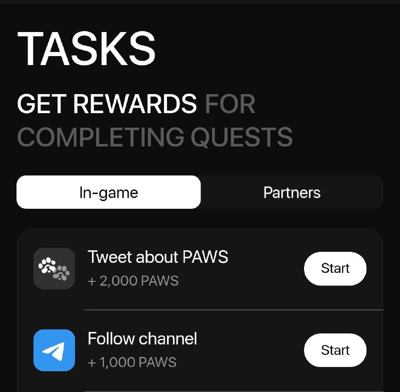 ***🔥*** Нове завдання у [проекті PAWS](https://t.me/PAWSOG_bot/PAWS?startapp=xsDRbFVj)