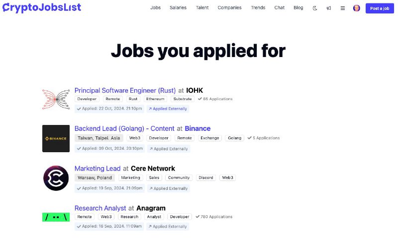 Improvements to "**Jobs you applied for**” …