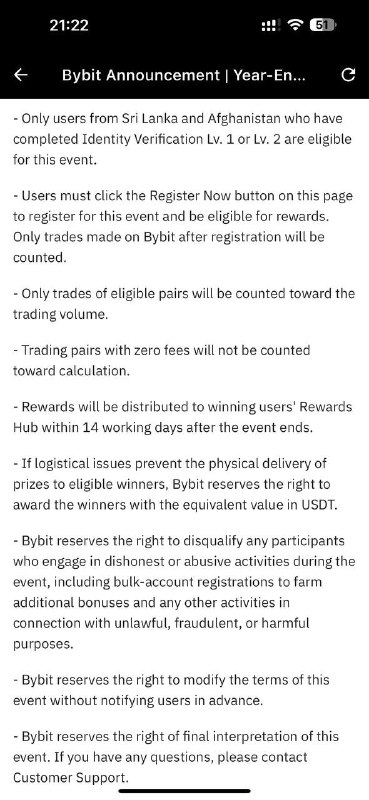 [Terms and Conditions](https://announcements.bybit.com/en/article/year-end-deposit-referral-challenge-unlock-a-share-of-20-000-usdt-and-an-apple-watch--blta72fa5f1a7b84c56/?cid=1854515165320450048&amp;utm_campaign=website&amp;utm_medium=email&amp;utm_source=sendgrid.com)