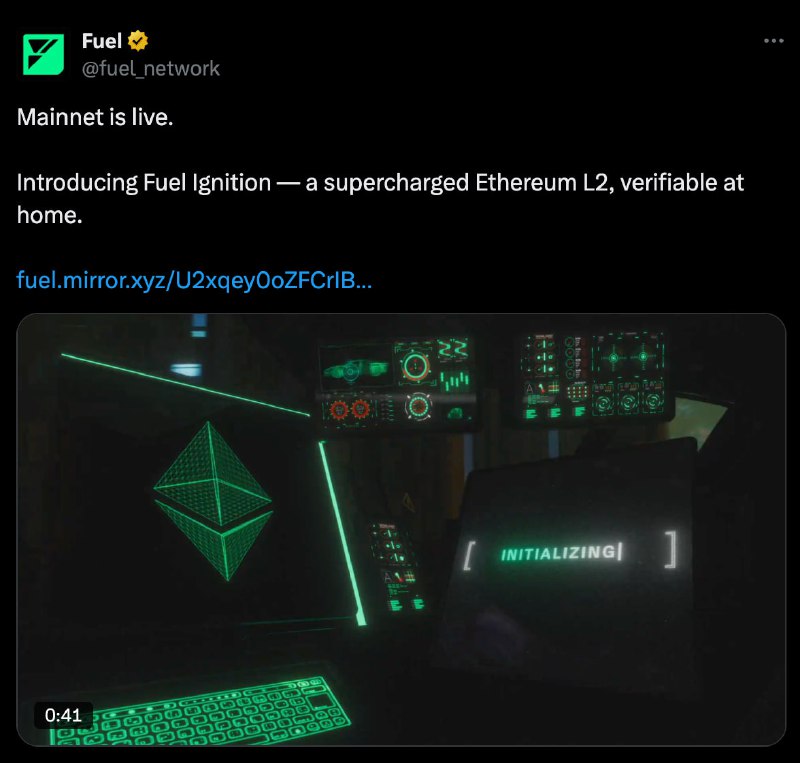 Fuel Announces Ignition Mainnet Launch