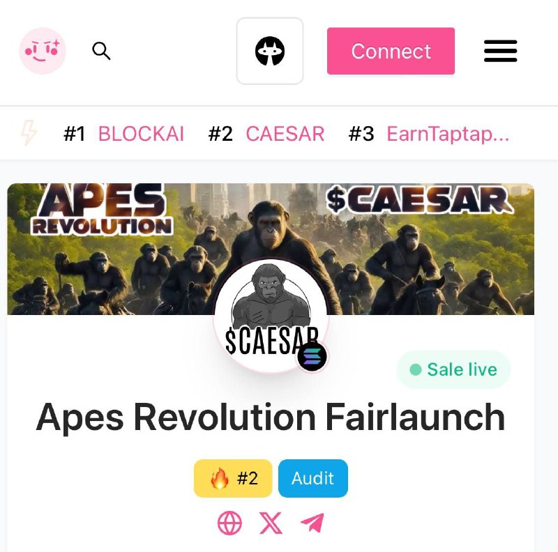 Apes Revolution and its token $Caesar …