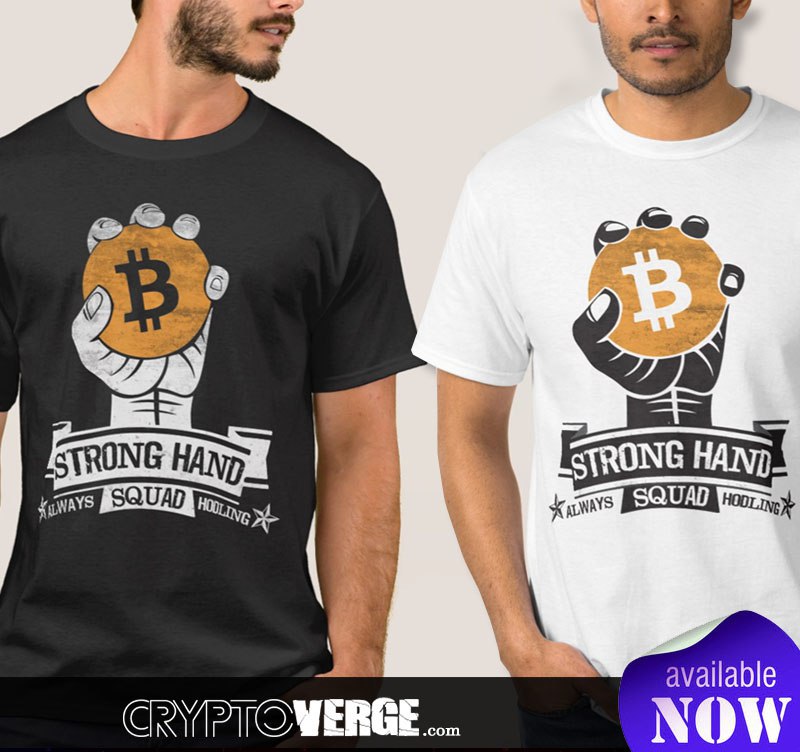 How strong are your hands? [#Bitcoin](?q=%23Bitcoin) Strong Hand Squad. Always Hodling. Available now. [#HODL](?q=%23HODL)