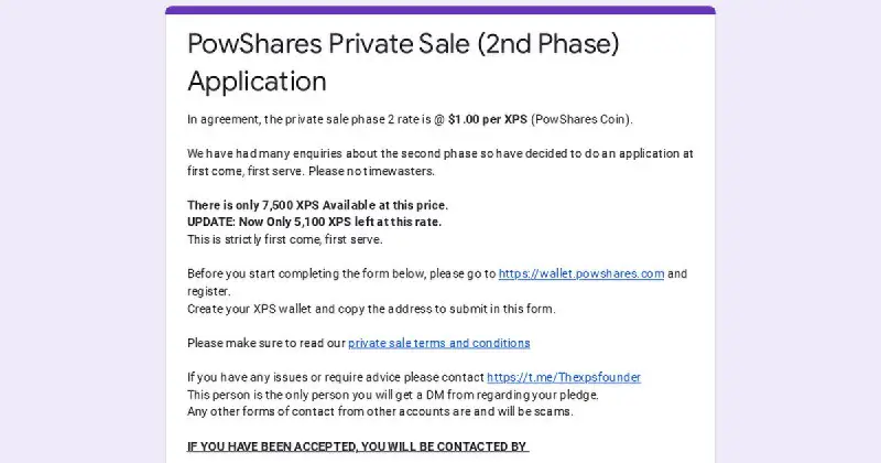 [@PowShares](https://t.me/PowShares) completed their first private sale within an hour. Their second one has started now.