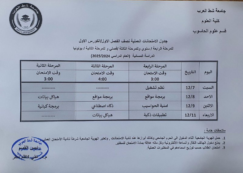 قسم علوم الحاسوب - جامعة شط …