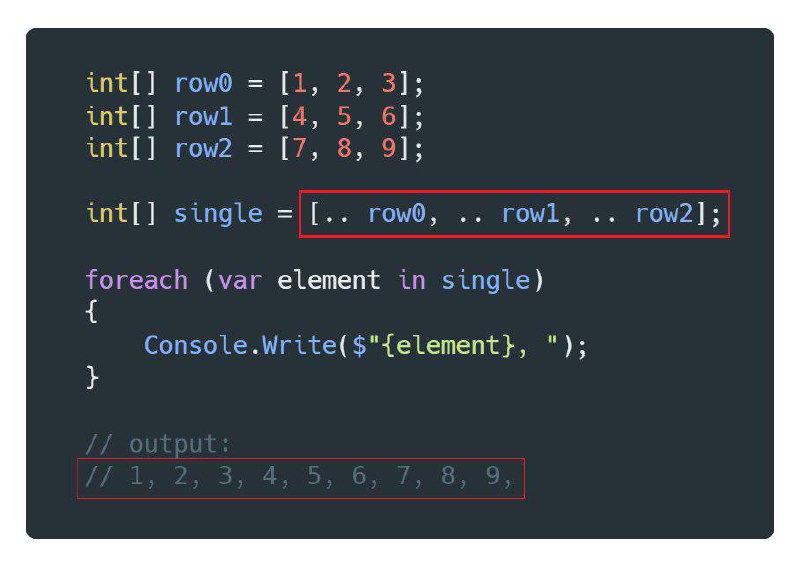 ***🔼*** **Spread element в C# 12**: …