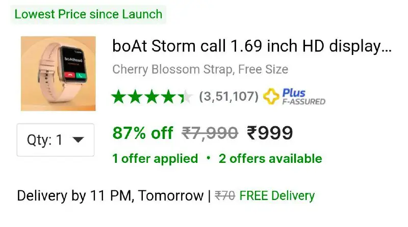 ***🔥***boAt Calling Smartwatch ₹999/-