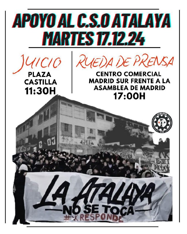 Desde la Asamblea del CSO ATALAYA …