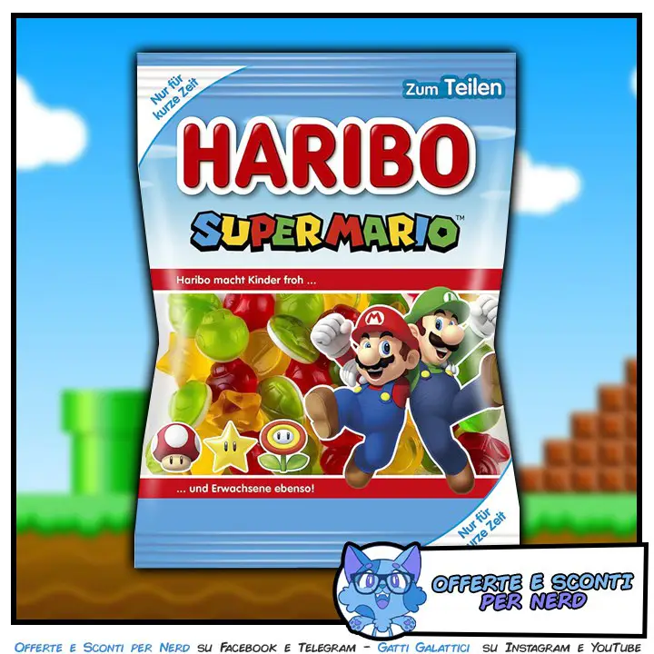 [​](https://telegra.ph/file/9a4c9d779e9cc893de3ea.png)Le **caramelle** Haribo di **Super Mario - Limited Edition** nella busta *da 175 grammi* sono disponibili a soli **€1,59** su …