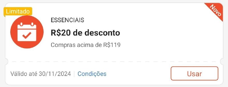 CUPOM SHOPEE **(ESSENCIAIS)**