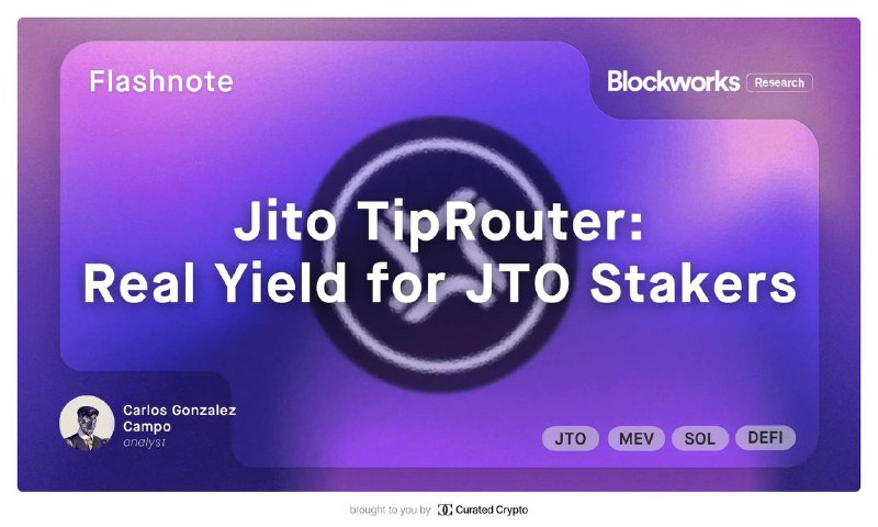 ***👛*** **Jito TipRouter**. [**Link**](https://x.com/blockworksres/status/1885023825806713064?s=61&amp;t=9Ybr8R7jY4rTONrmBj1K9A)[.](https://x.com/blockworksres/status/1885023825806713064?s=61&amp;t=9Ybr8R7jY4rTONrmBj1K9A)