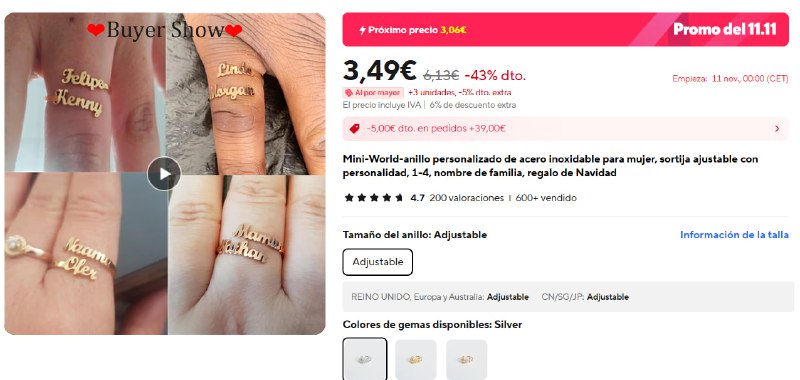 Anillos personalizados top ventas. Buenísimas reviews …