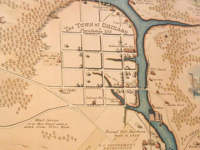 *Un plano de Chicago en 1833, …